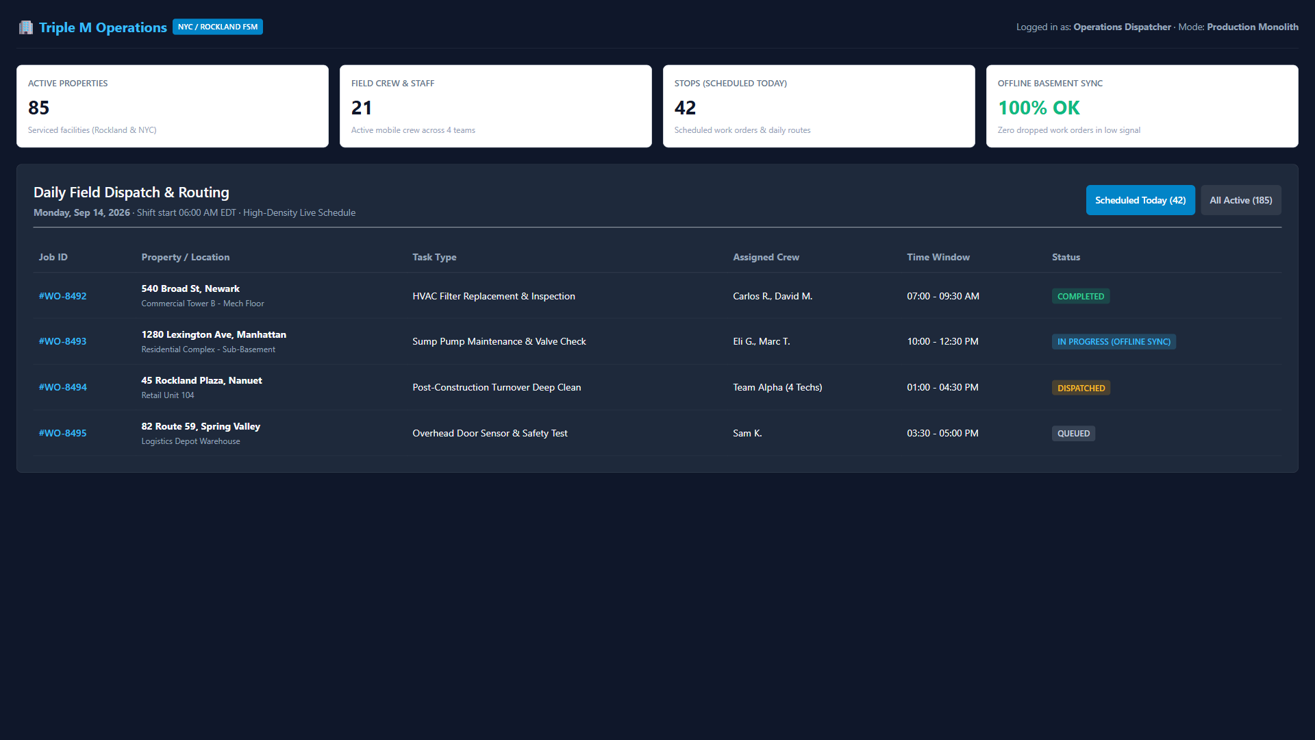 Triple M Operations Custom Field Service Management preview